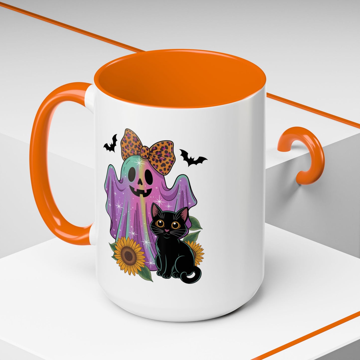 Halloween Mug - Cute Ghost With Cat