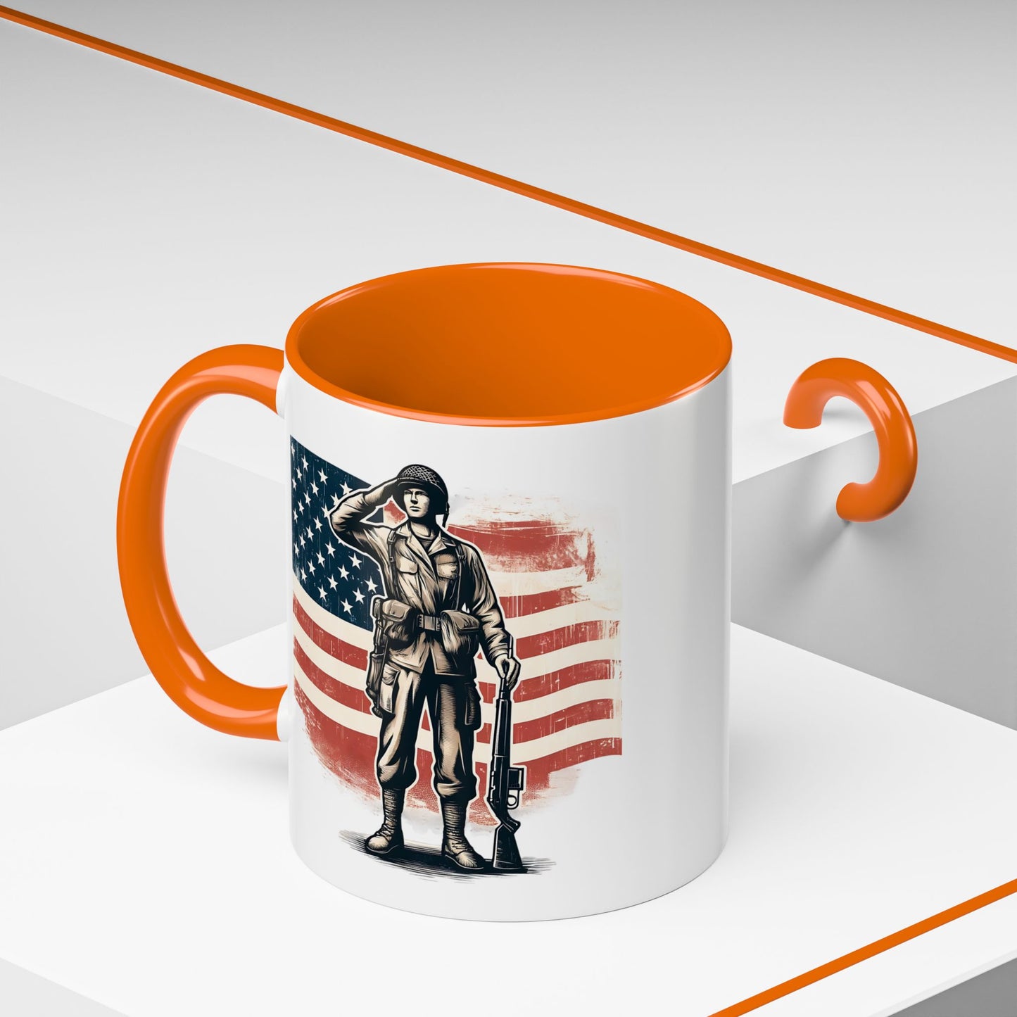 4th of July Mug - American Soldier Flag