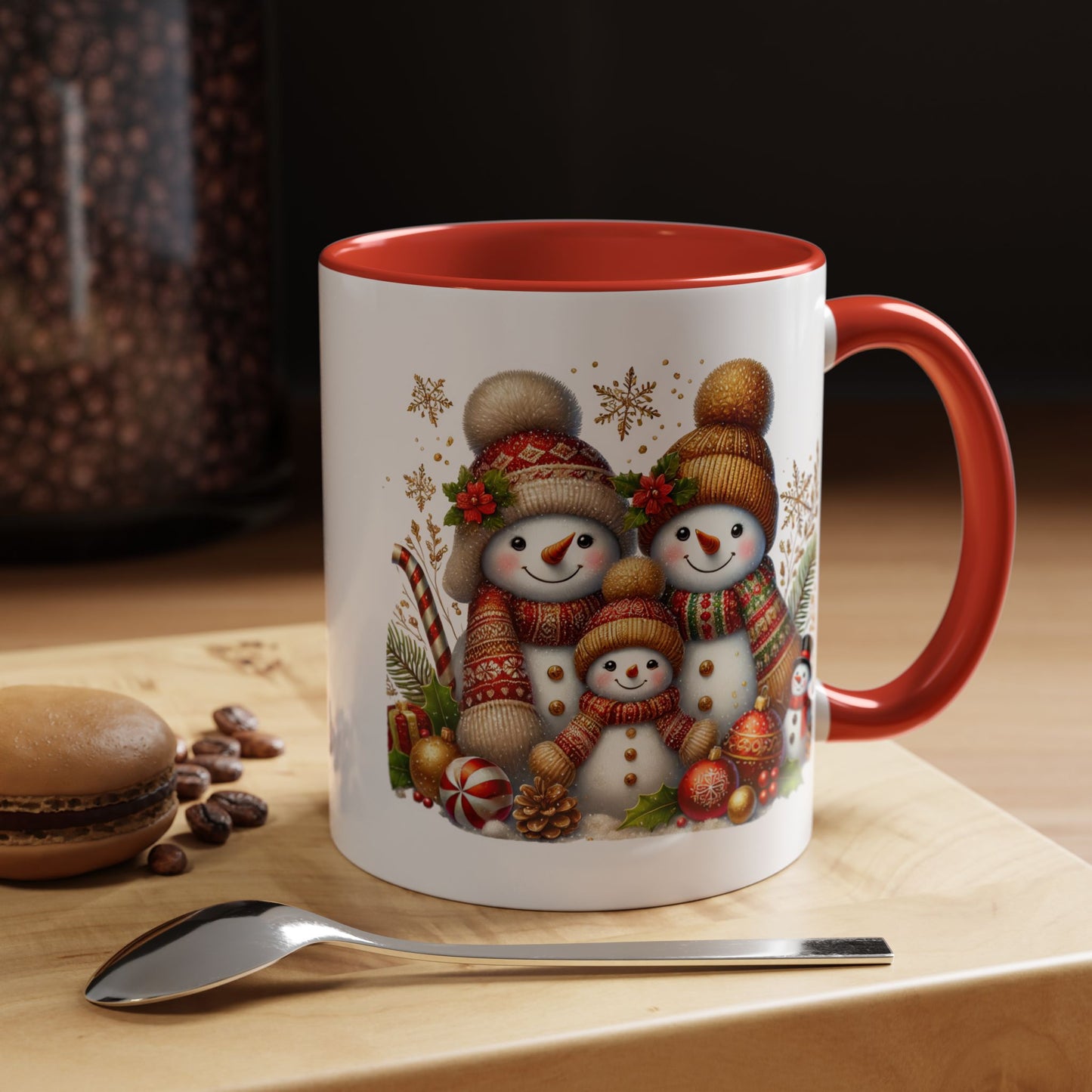 Christmas Mug - Gold Snowman Family