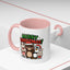 Christmas Mug - Merry Christmas Green & Red Text Cute Animals