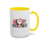 Christmas Mug - Merry Christmas Green & Red Text Santa