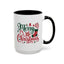 Christmas Mug - Merry Christmas Green & Red Text Star Candy Cane Stocking Snowflake