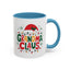 Christmas Mug - Grandma Claus Green Yellow & Red Text Hat Lights Stars