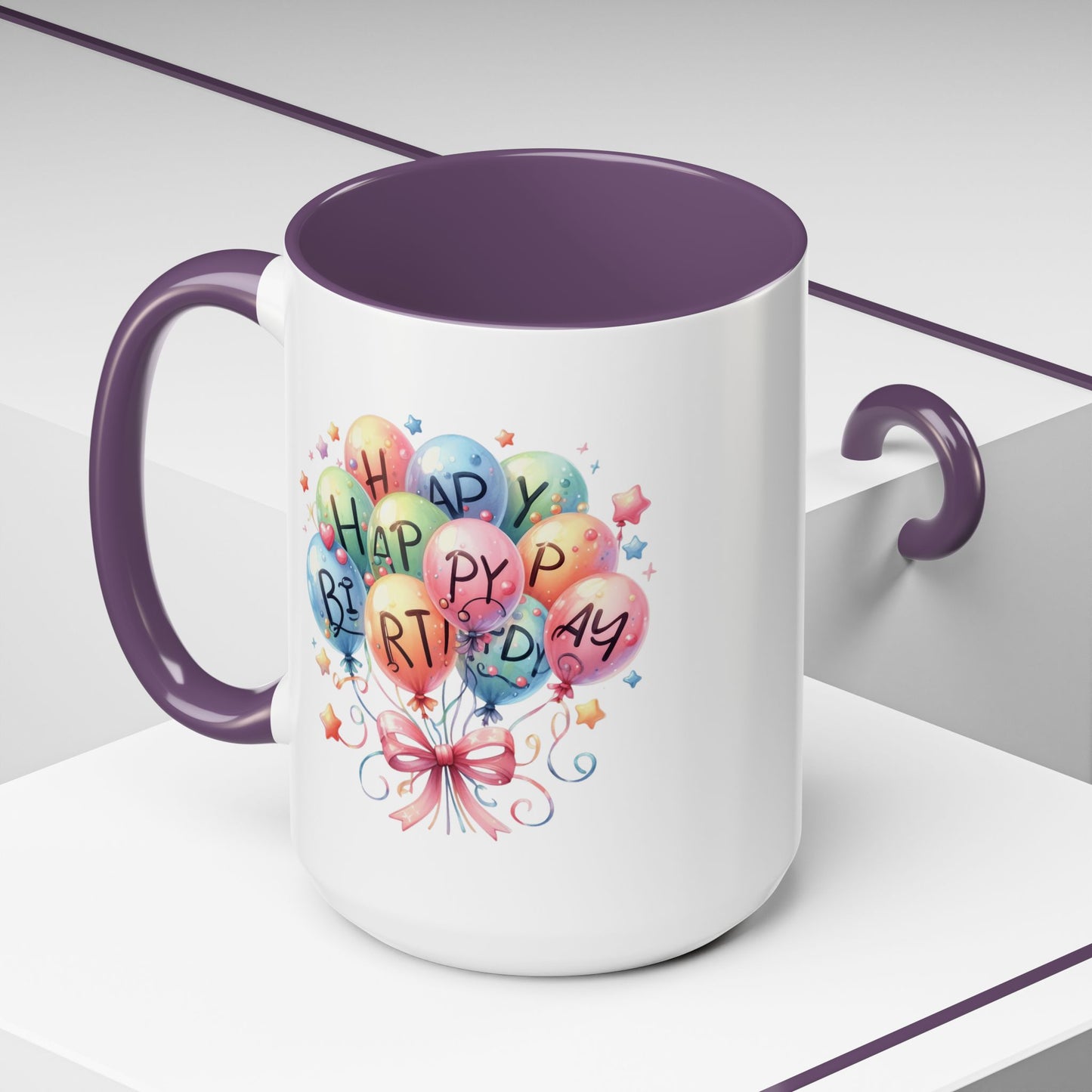 Birthday Mug - Happy Birthday Balloons