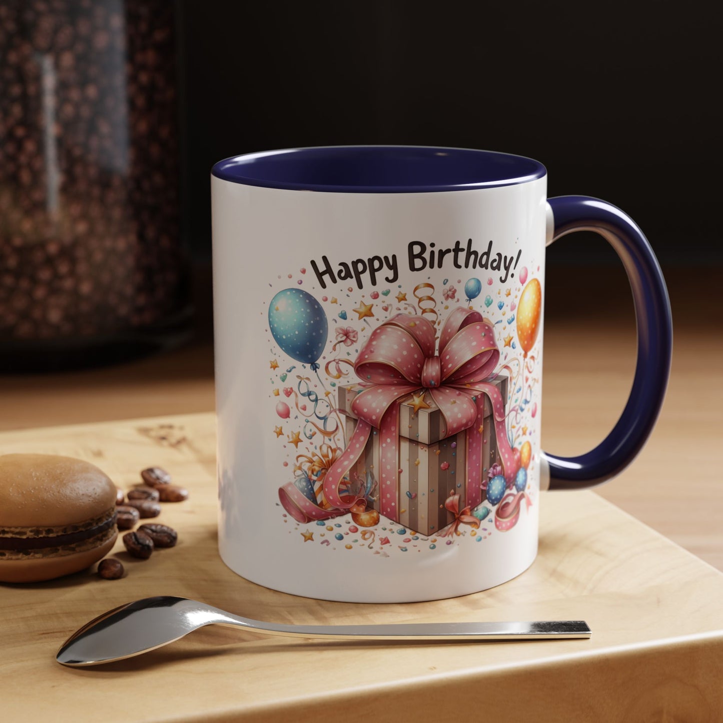 Birthday Mug - Happy Birthday Pink Ribbon Present