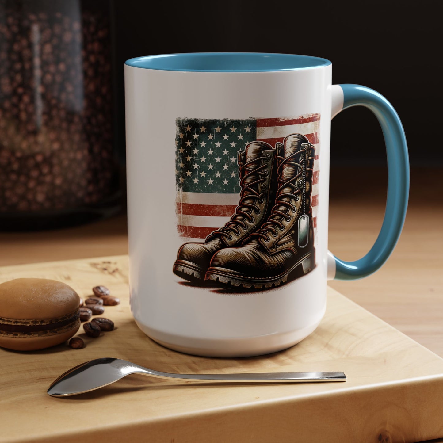 4th of July Mug - Fallen Soldier Boots Flag