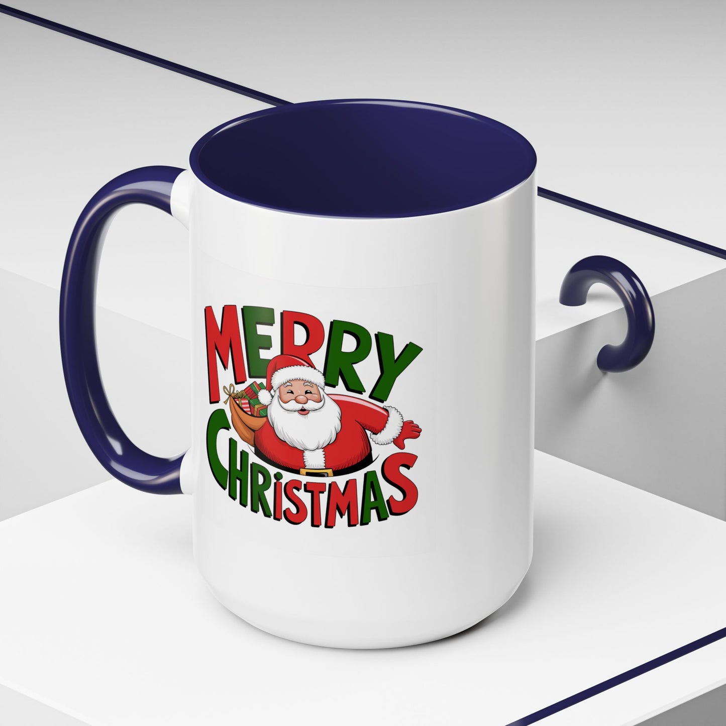 Christmas Mug - Green & Red Text Santa Presents