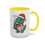 Christmas Mug - Merry Christmas Red Text Dinosaur Tree