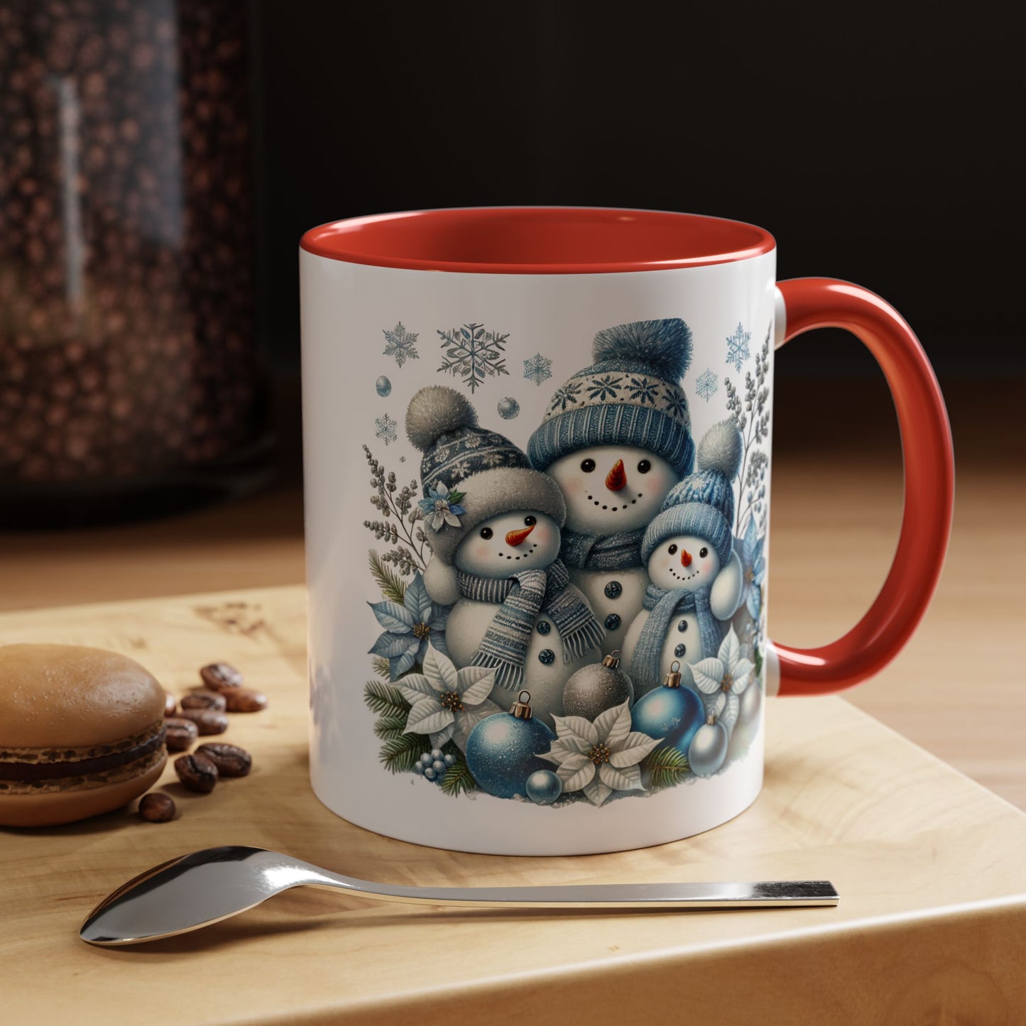 Christmas Mug - Blue Snowman Family