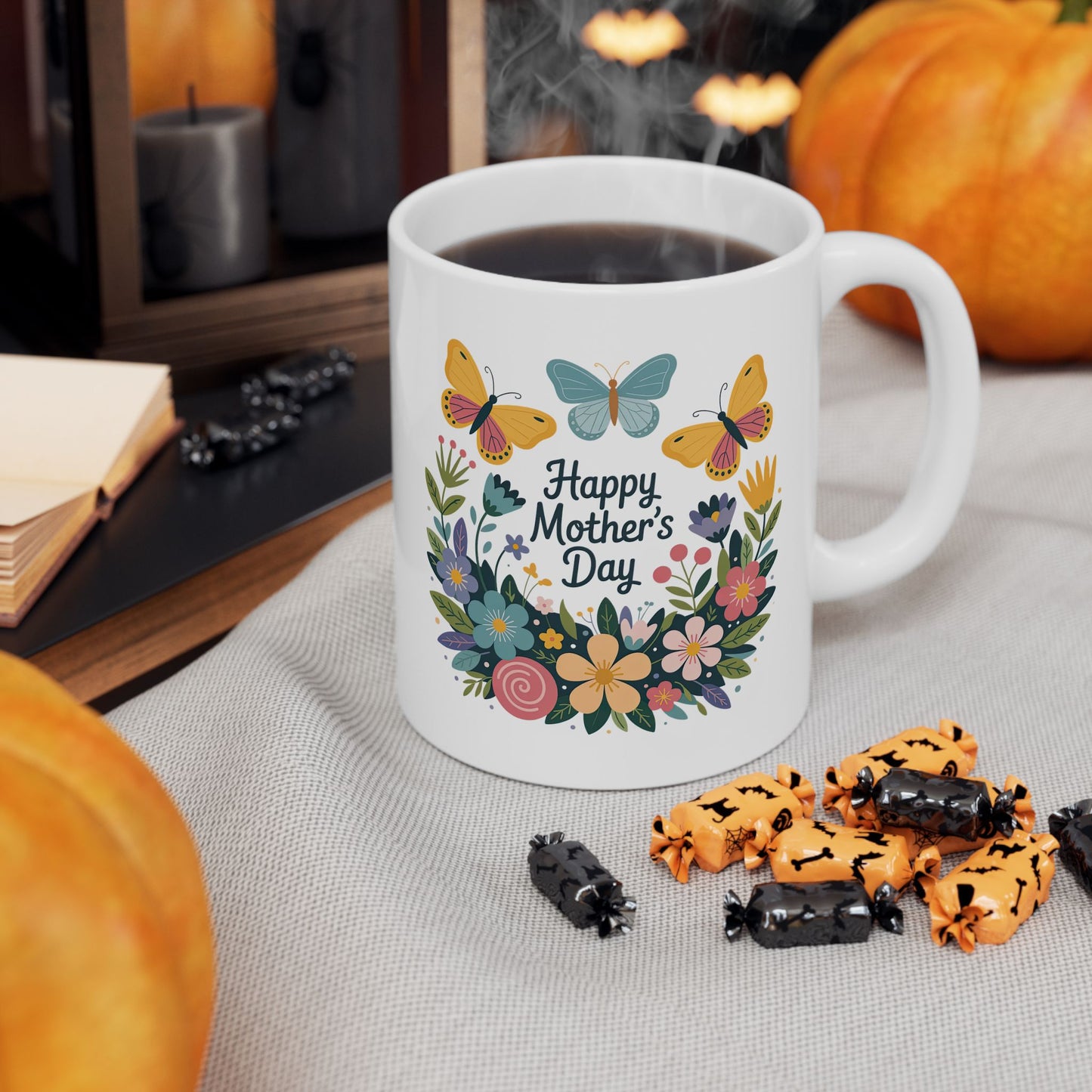 Mother's Day Mug - Happy Mother's Day Floral Butterflies