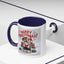 Christmas Mug - Merry Christmas Red Text Puppy Green Top