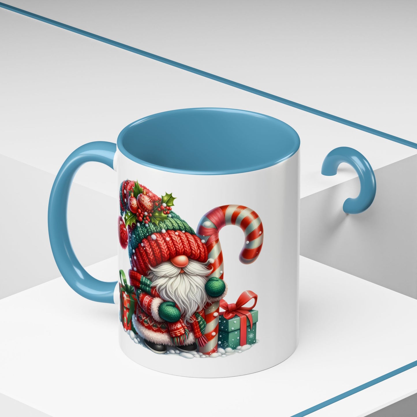 Christmas Mug - Gnome Candy Cane and Presents