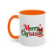 Christmas Mug - Merry Christmas Green & Red Text Santa Presents