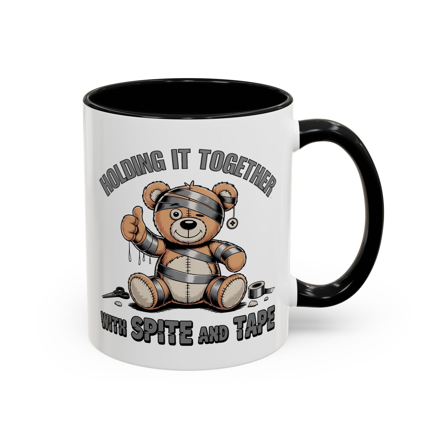 Humor Mug - Holding It Together With Spite & Tape