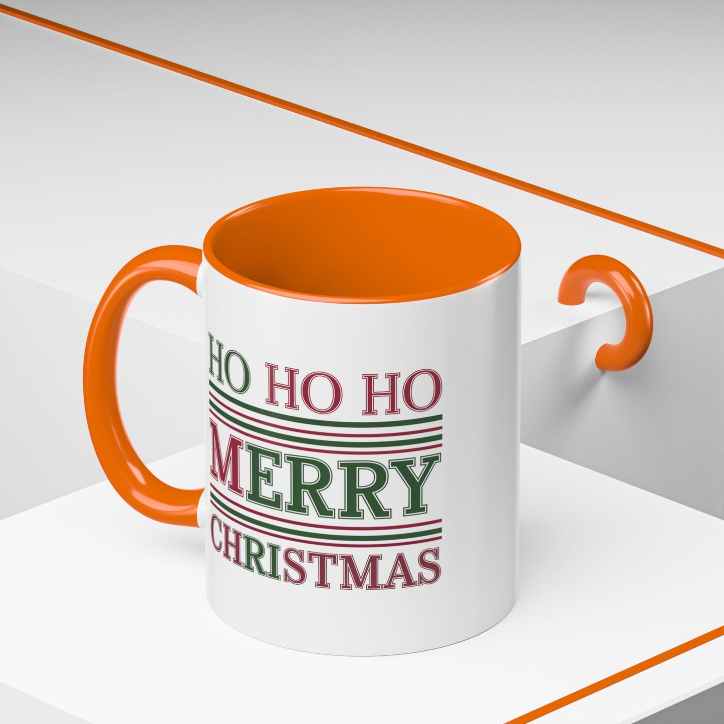 Christmas Mug - Ho Ho Ho Merry Christmas Red & Green Text 3