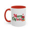 Christmas Mug - Merry Christmas Green & Red Text Santa Presents
