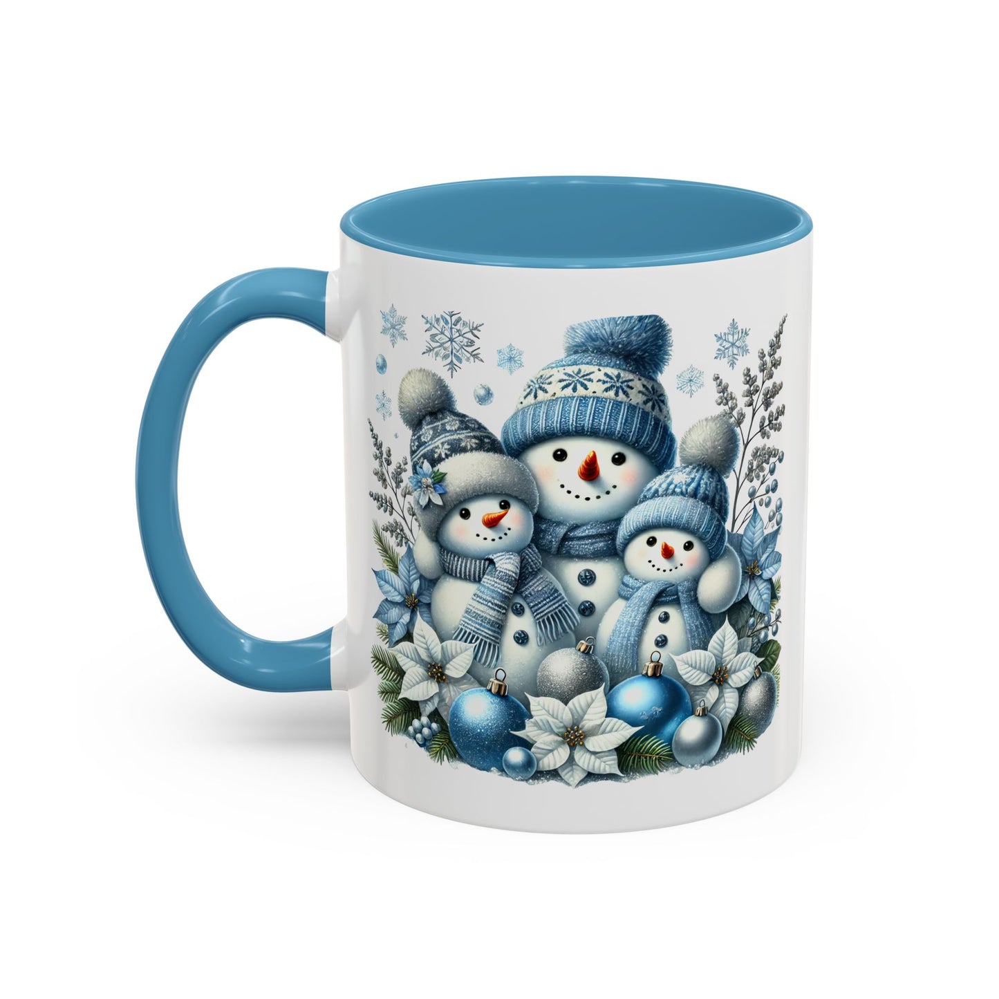 Christmas Mug - Blue Snowman Family
