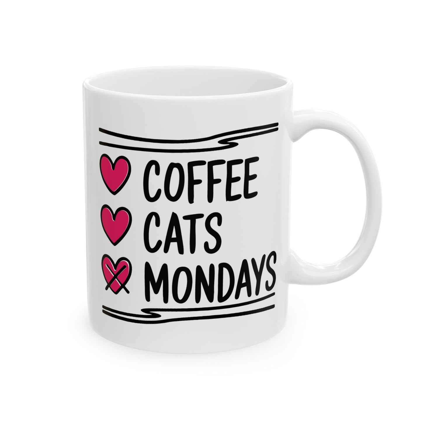 Humor Mug - Coffee Cats Mondays