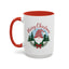 Christmas Mug - Merry Christmas Red Text Gnome Bow Tree