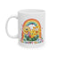 Wellness Mug - Think Happy Thoughts Rainbow Flowers