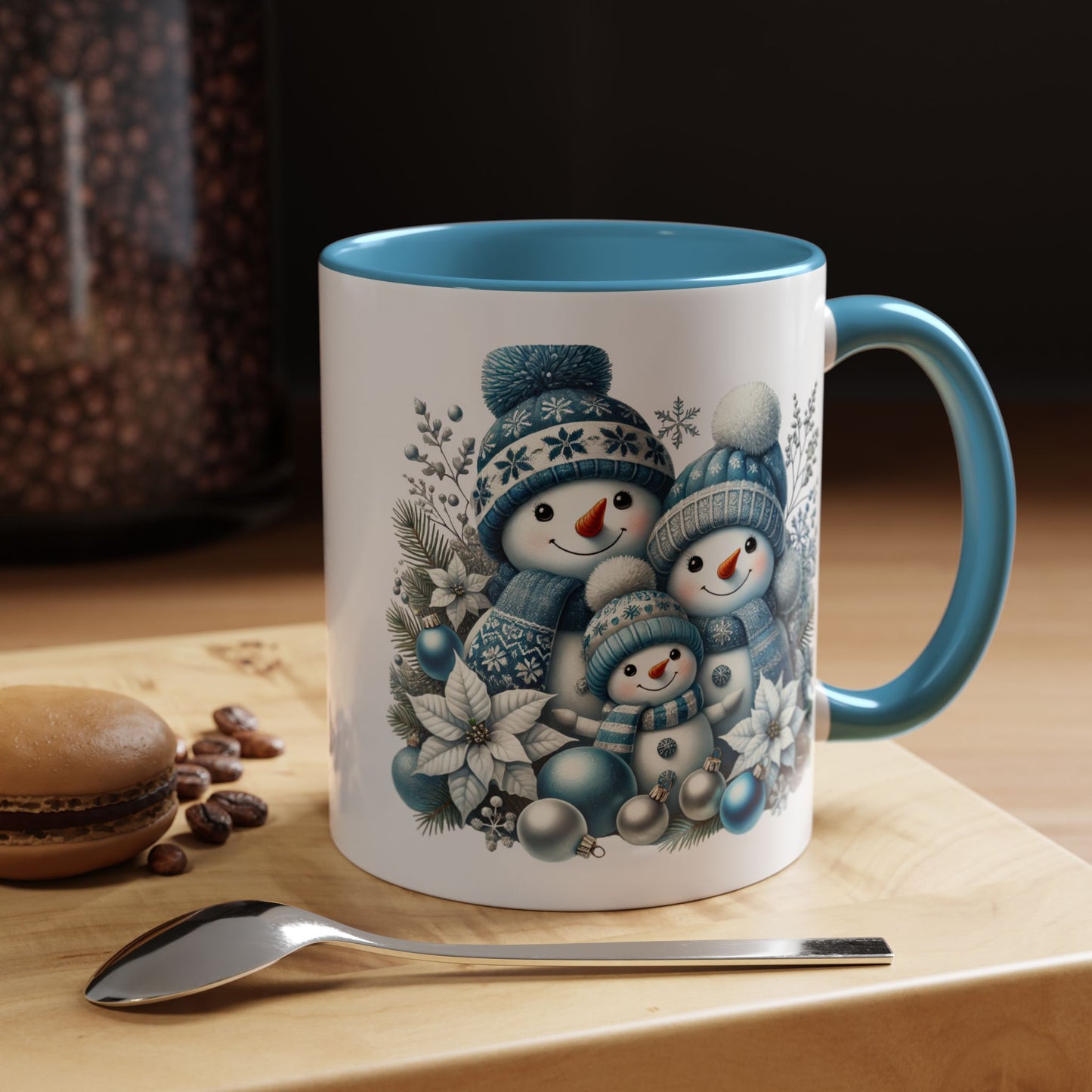 Christmas Mug - Blue Snowman Family