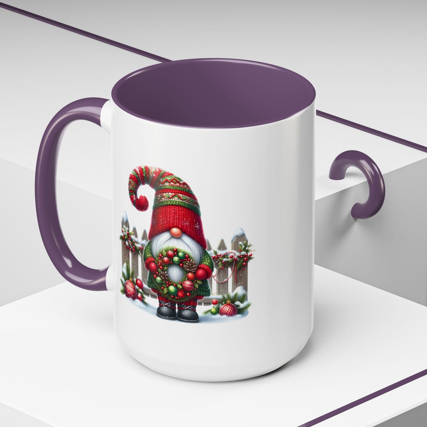 Christmas Mug - Gnome with Christmas Wreath