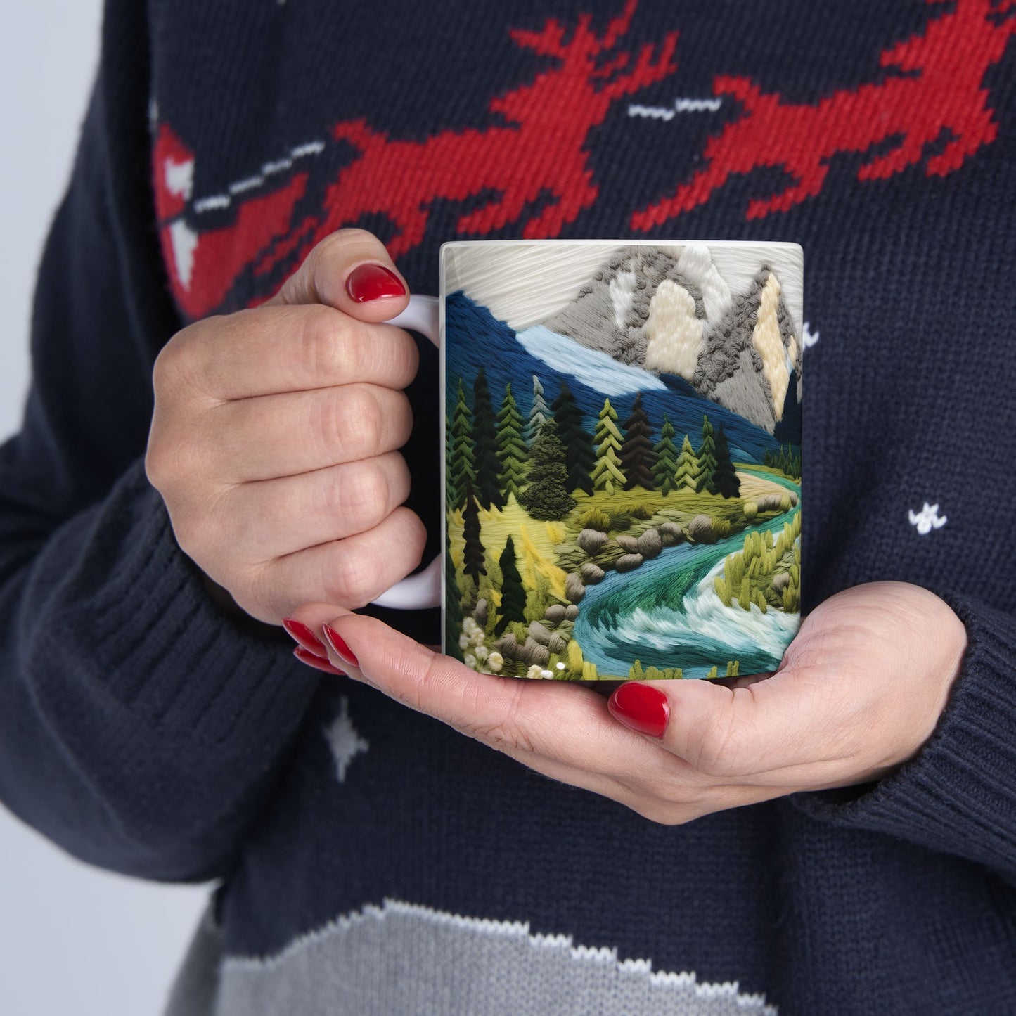 Artistic Mug - Felted Mountains