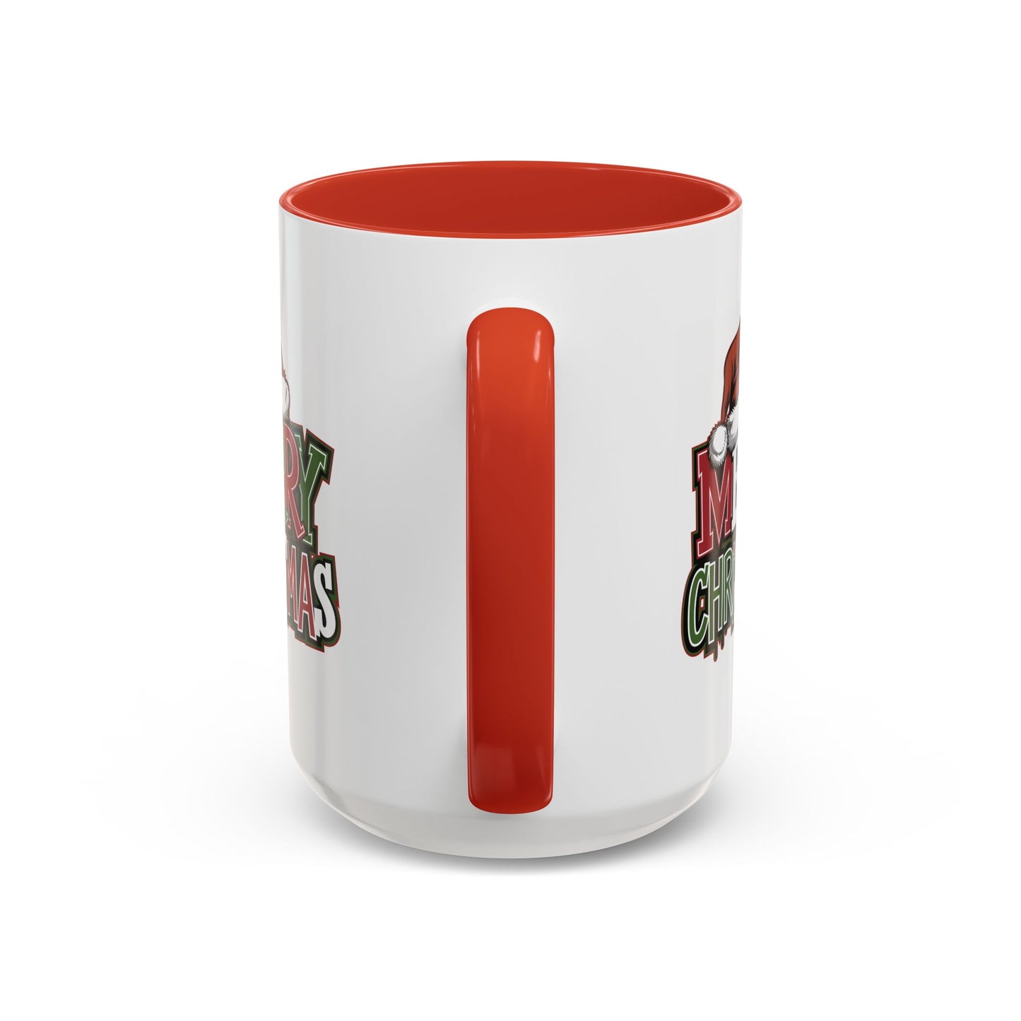 Christmas Mug - Merry Christmas Red Green & White Graffiti Hat