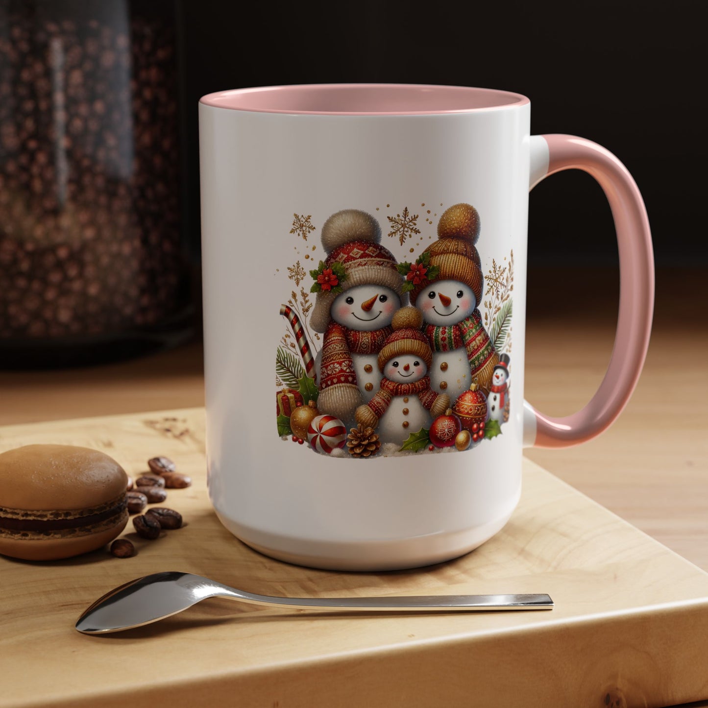 Christmas Mug - Gold Snowman Family