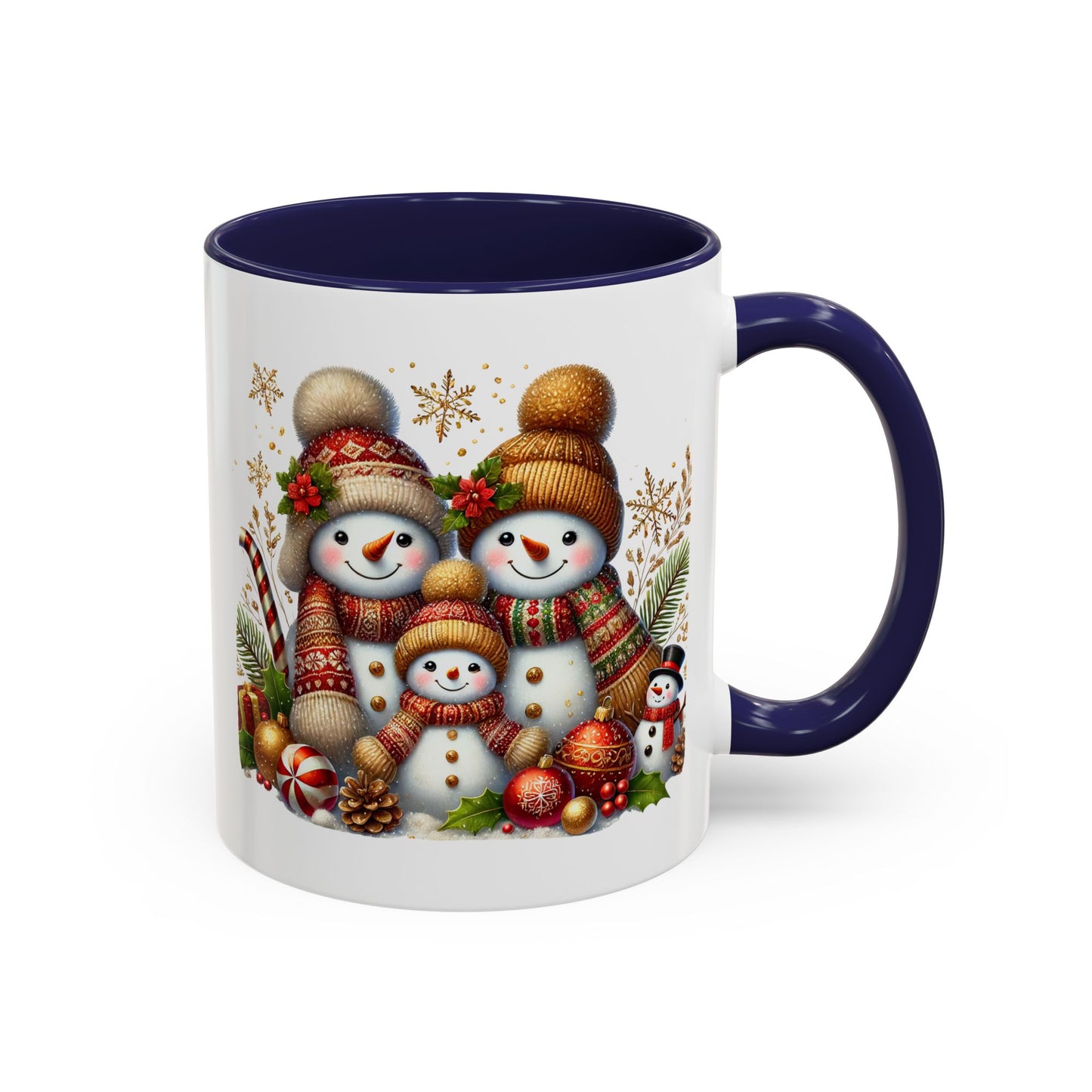 Christmas Mug - Gold Snowman Family