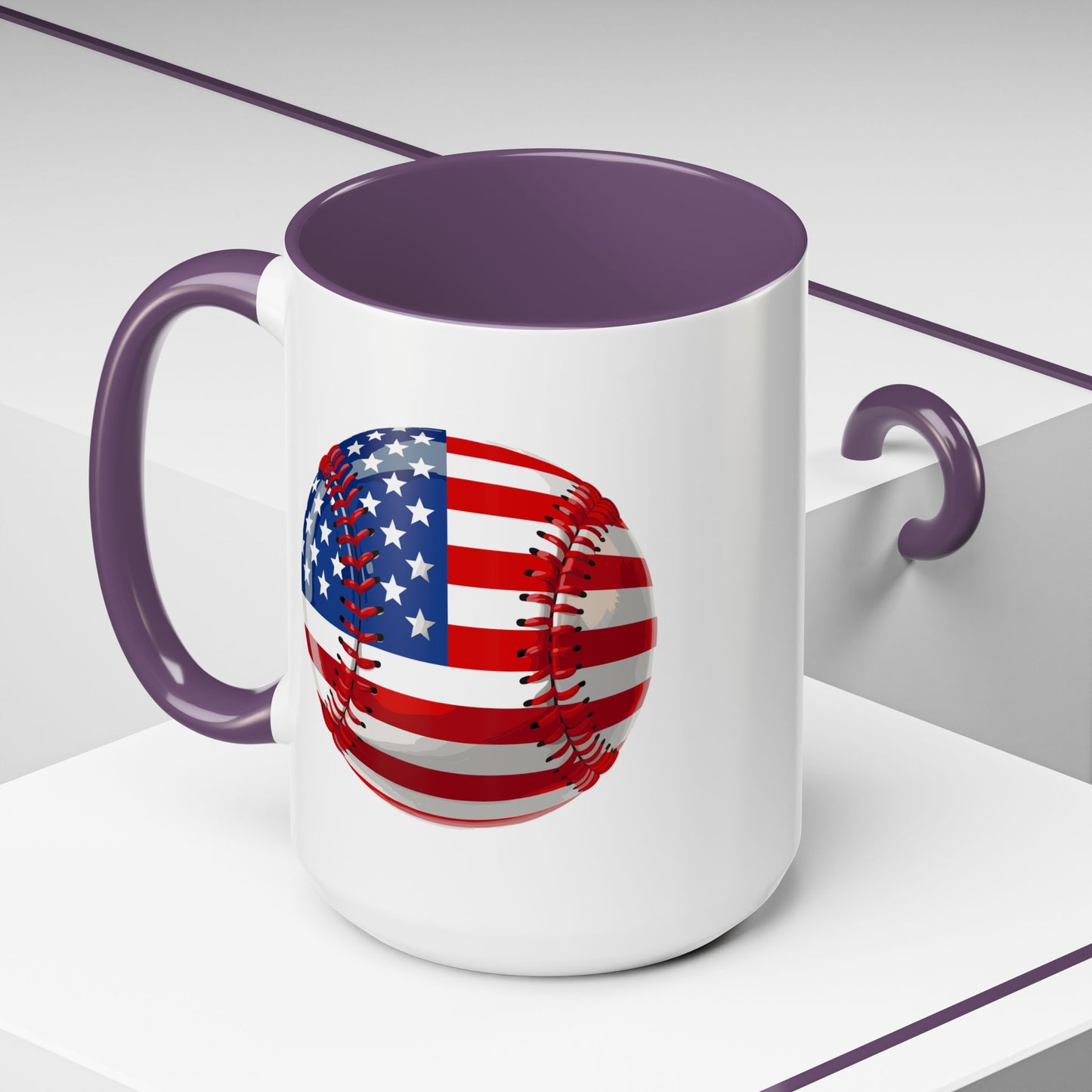 4th of July Mug - Baseball American Flag