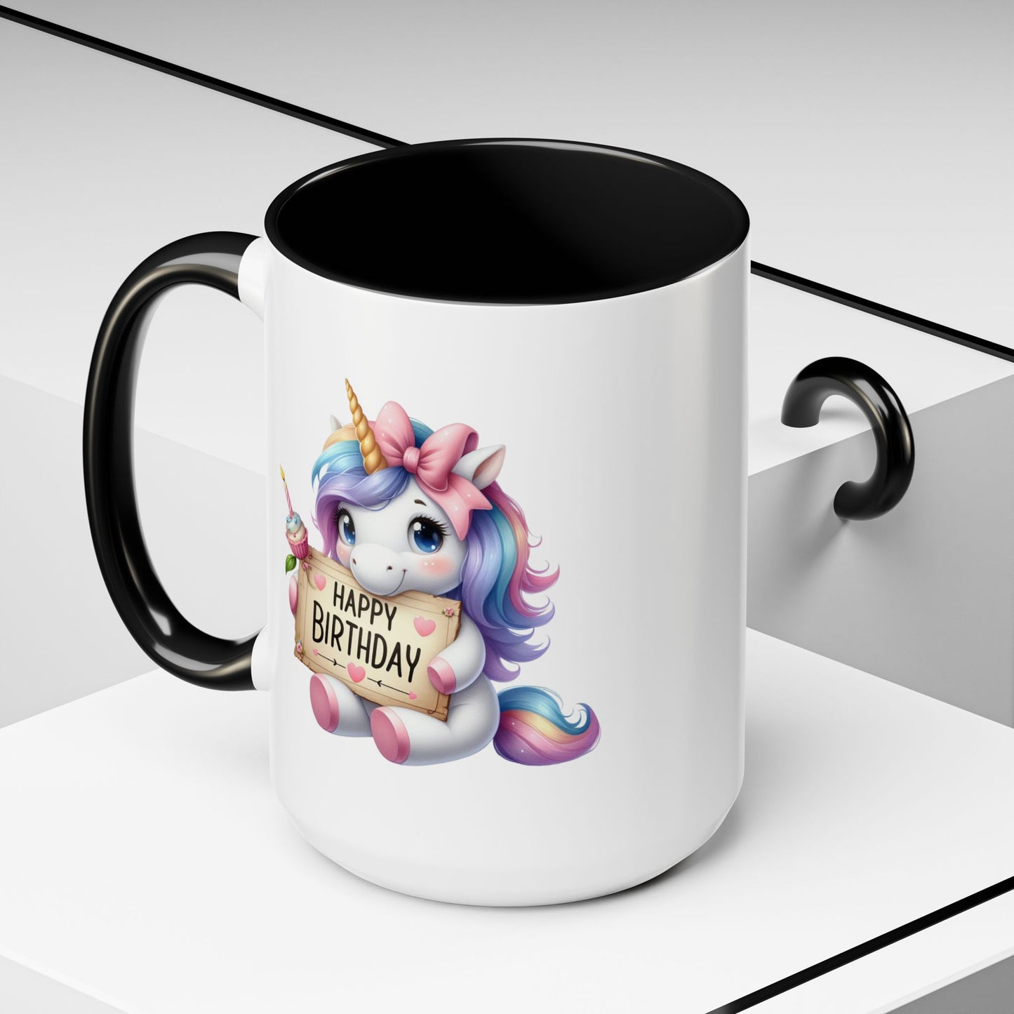 Birthday Mug - Girl Unicorn Happy Birthday Sign