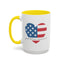4th of July Mug - God Bless America Flag Heart