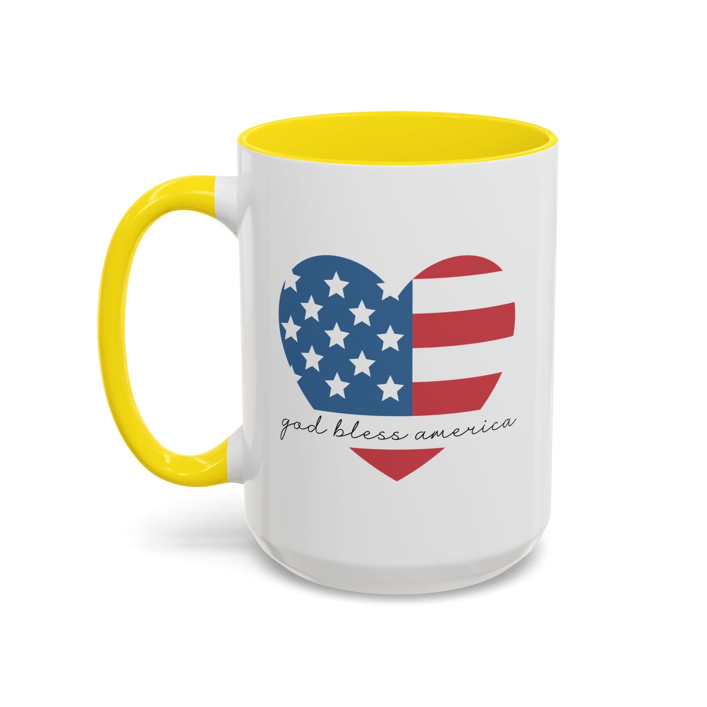 4th of July Mug - God Bless America Flag Heart