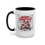 Christmas Mug - Merry Christmas Red Text Puppy Green & Red Top