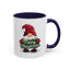 Christmas Mug - Merry Christmas White & Green Text Gnome Lights