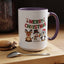 Christmas Mug - Red Green & Gold Text Reindeer Snowman Penguin