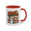 Christmas Mug - Merry Christmas Red & Green Text Reindeer Snowman