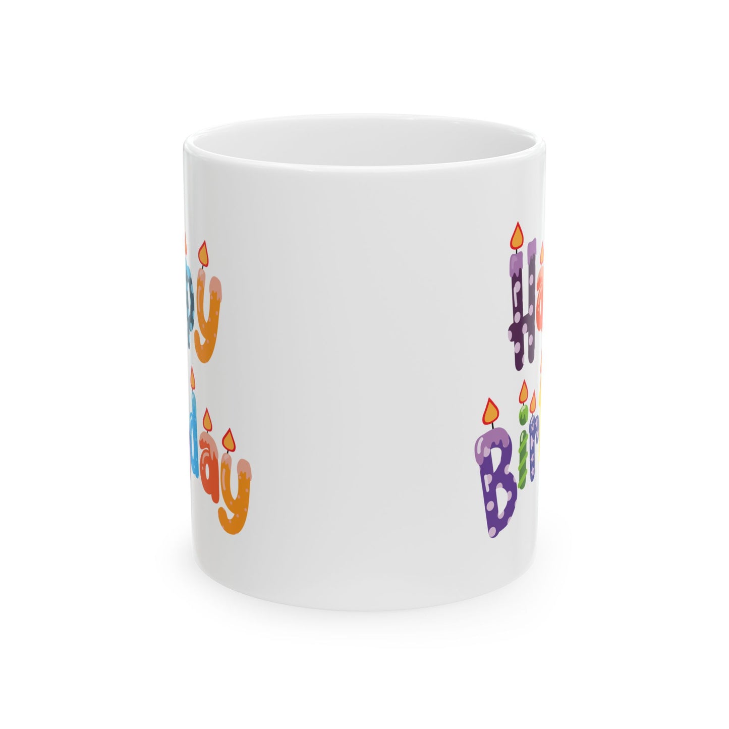 Birthday Mug - Happy Birthday Letter Candles