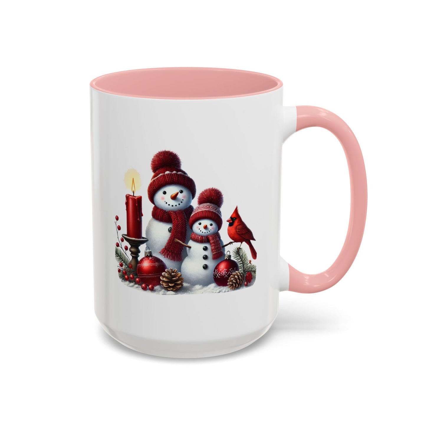Christmas Mug - Burgundy Snowman Family