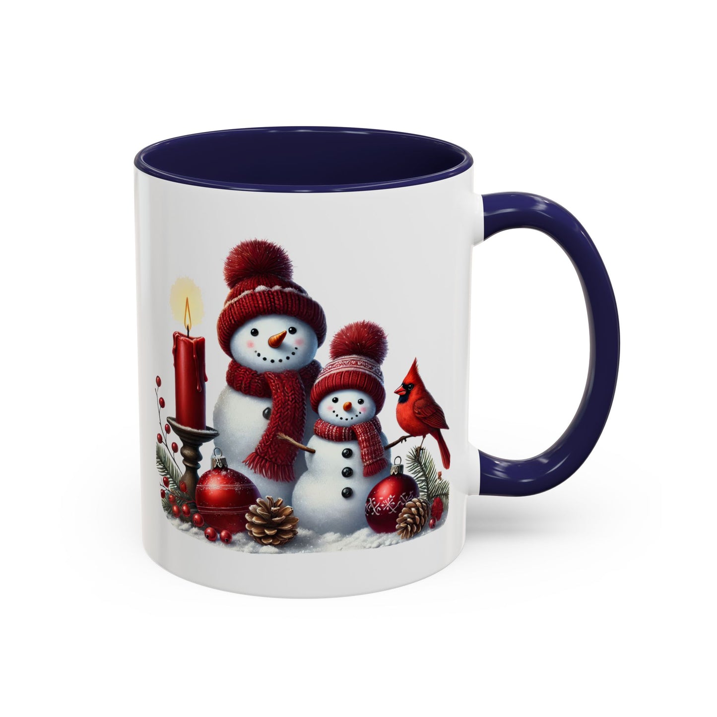 Christmas Mug - Burgundy Snowman Family