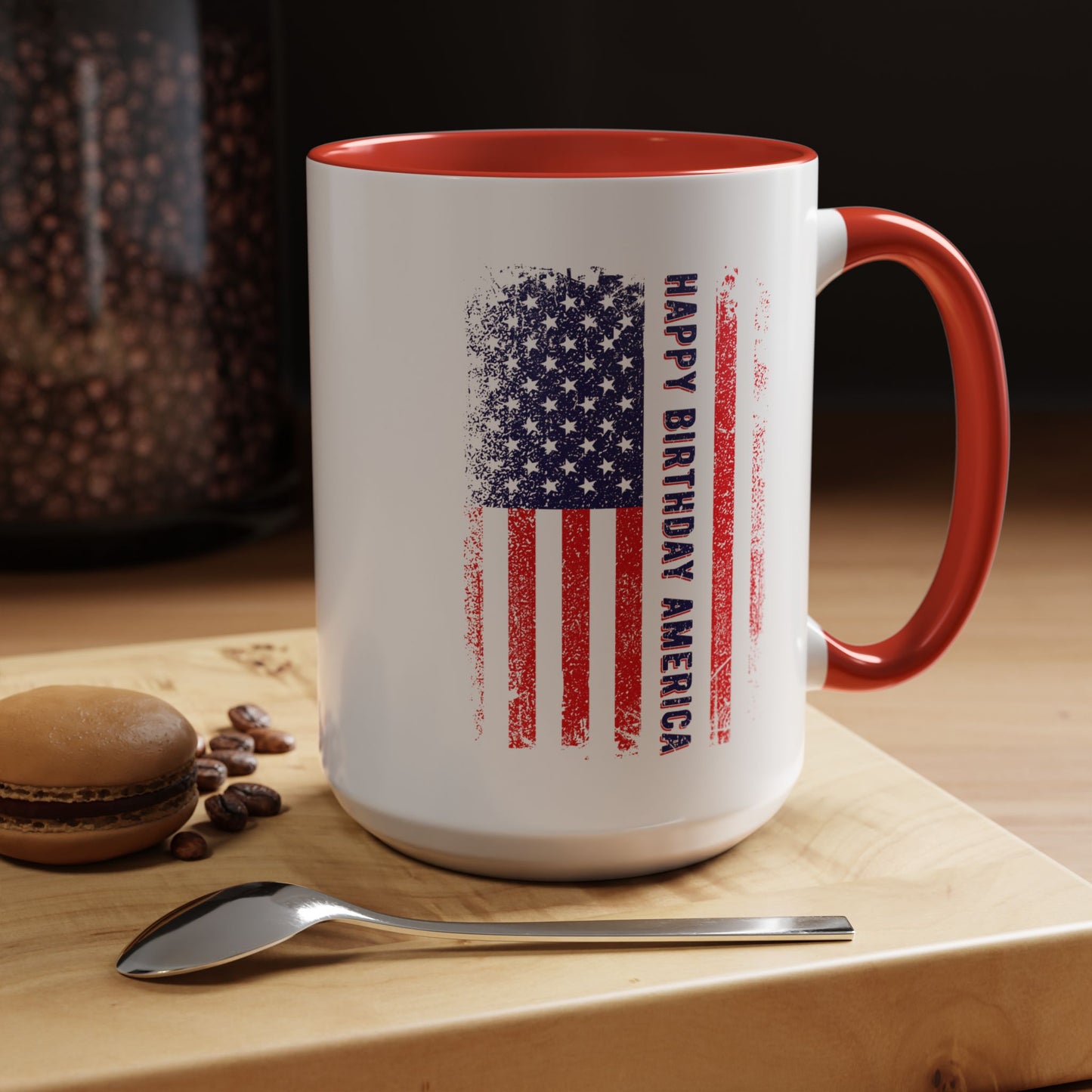 4th of July Mug - Happy Birthday America Flag