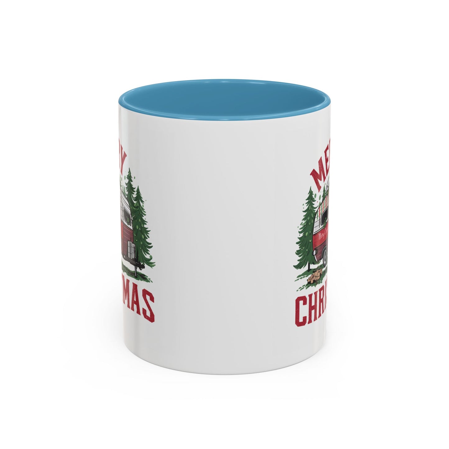 Christmas Mug - Merry Christmas Red & White Camper