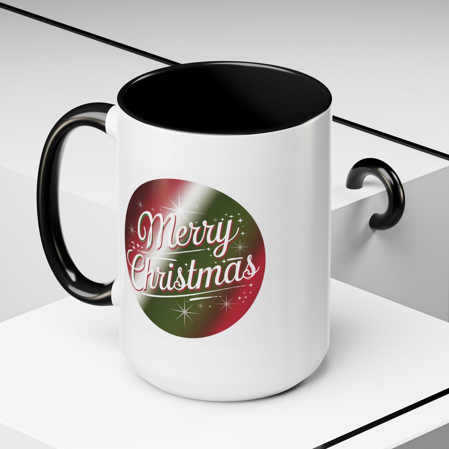 Christmas Mug - Merry Christmas White and Red Text Decoration