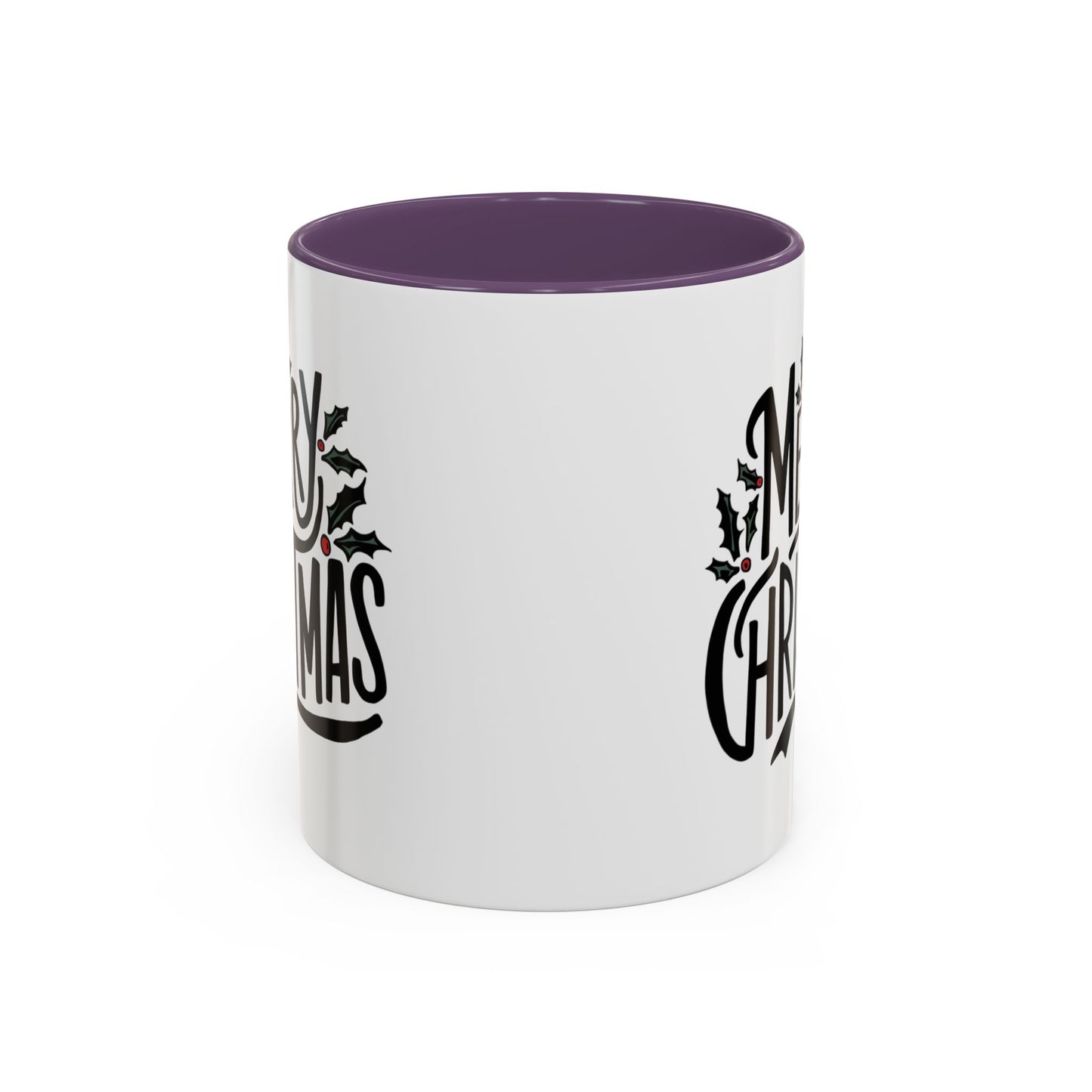 Christmas Mug - Merry Christmas Black Text Mistletoe
