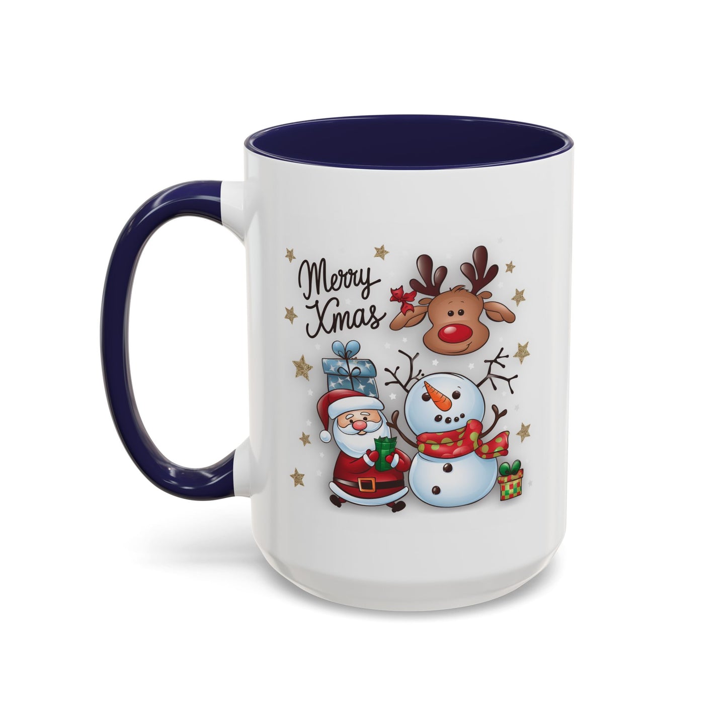 Christmas Mug - Merry Xmas Santa Snowman Reindeer
