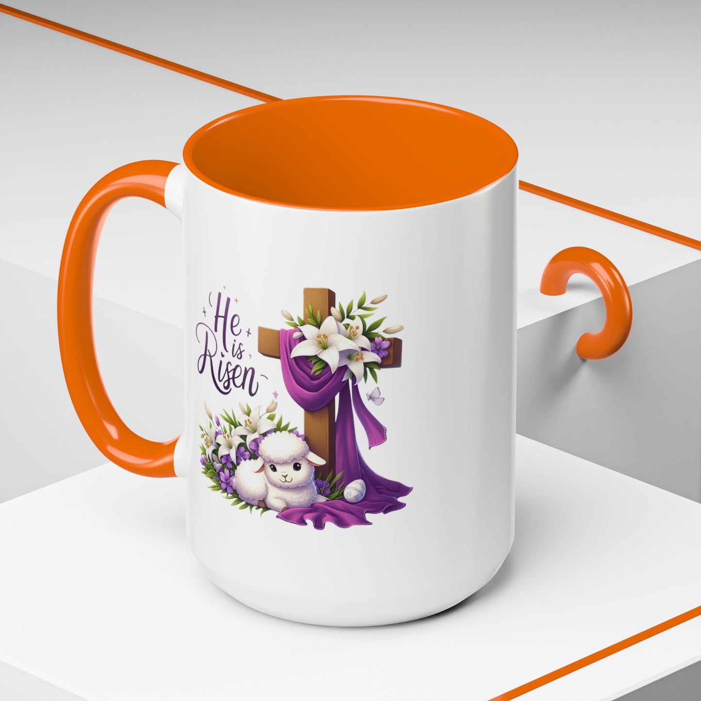 Easter Mug - He Is Risen Cross