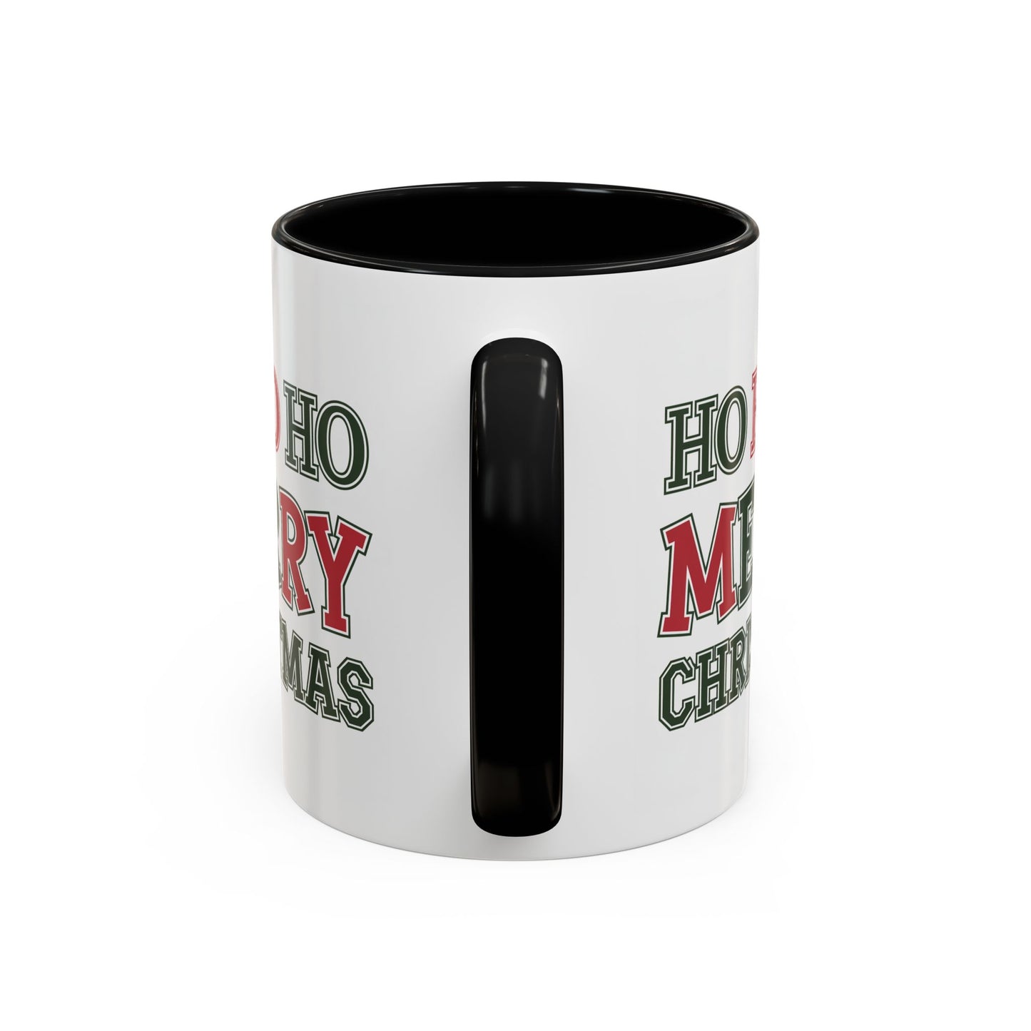 Christmas Mug - Ho Ho Ho Merry Christmas Green & Red Text 2
