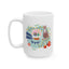 Christmas Mug - Joy Cat Snow Globe Heart Cup Lights