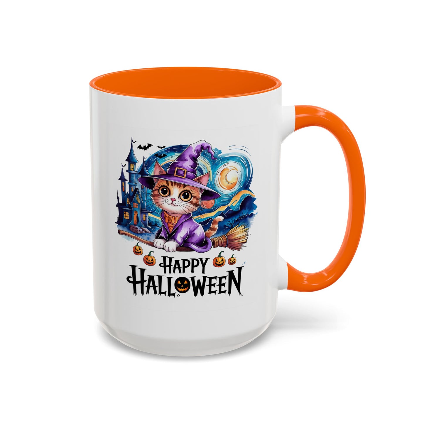 Halloween Mug - Happy Halloween Cat Witch